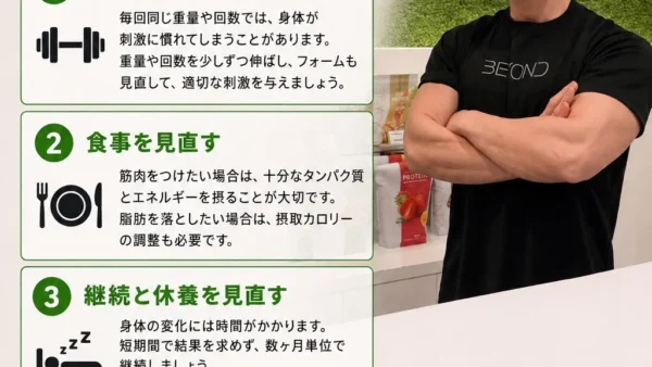 「筋トレを頑張っているのに、なかなか身体が変わらない…」パーソナルトレーナーが解説。